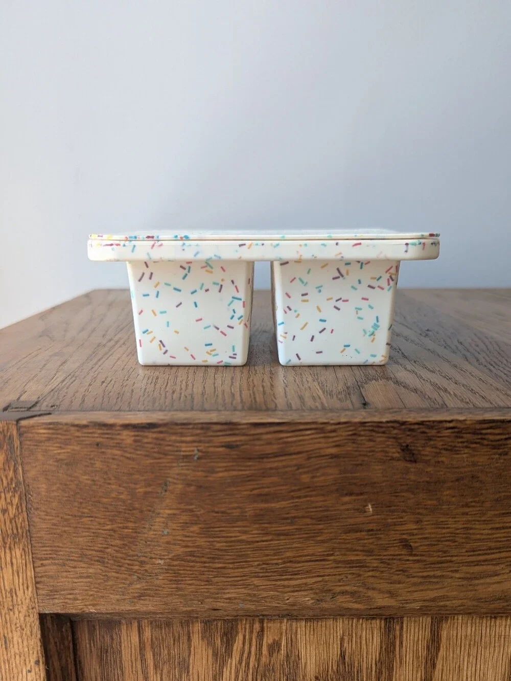 W&P Peak Extra Large Ice Cube Tray + Lid White Speckled Funfetti Silicone